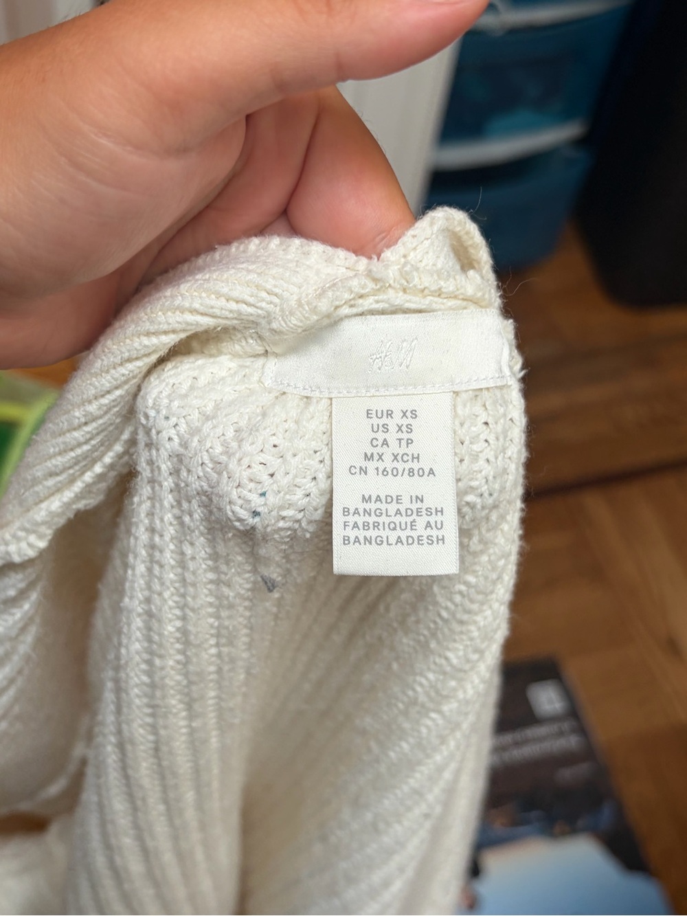 H&M Cream Ribbed Button-Up Women's Cardigan - Picture 2 of 3